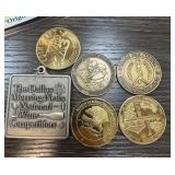 LOT OF 6 TOKENS MEDALS