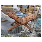 INDIAN CARVED WOOD FOLDING BOOK STAND