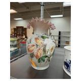 ANTIQUE VICTORIAN HAND PAINTED RUFFLE VASE