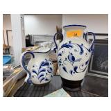 2PC POTTERY LOT MATCHED VASE & PITCHER