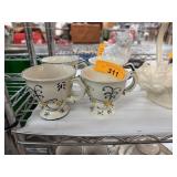 4PC VINTAGE POTTERY COFFEE MUGS