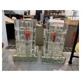 VTG CRYSTAL GILBERT SQ CUT NYC ART DECO LAMPS