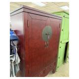 LARGE CHINESE INSPIRED ARMOIRE / TV / BLANKETS