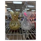 2PC VTG CRACKLE GLASS VASES