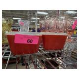2 PC RED PYREX FRIDGE BOXES