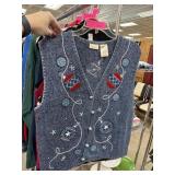 UGLY CHRISTMAS SWEATER VEST BOBBIE BROOKS SZ L