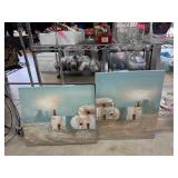 2 PC MATCHED ORIGINAL PAINTINGS SIGNED