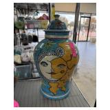 LARGE TALAVERA MEXICAN POTTERY LIDDED POT