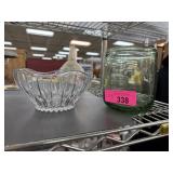 CRYSTAL BOWL & HAND BLOWN BOTTLE
