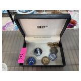 LOT OF CHALLENGE COINS MILITARY & BULLETS
