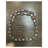 STERLING SILVER MARCASITE & AMETHYST NECKLACE