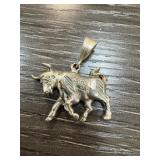 STERLING SILVER BULL CHARM