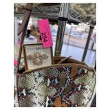 SNAKE SKIN ANNE GLEIN PURSE & BROOCH