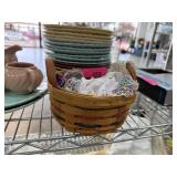 LONGABERGER BASKET W SOME LINENS