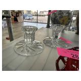 2PC AMERICAN BRILLIANT CRYSTAL CANDLESTICKS