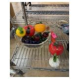 LARGE LOT OF GLASS FRUIT / VEGETABLES