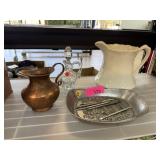 LOT OF MIXED DECOR CRYSTAL CRUET / PITCHER