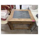 SLATE TOP SOLID WOOD SIDE TABLE