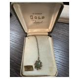 12K GOLD FILL JADE NECKLACE