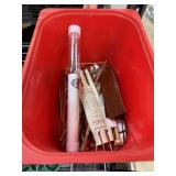 BIN OF KNITTING NEEDLES