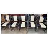 QTY 5 BLACK & WHITE CHAIRS RETRO KITCHEN CHAIRS