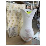 LARGE PRECIOUS MOMENTSGIRL W DANDELION VASE