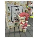 PRECIOUS MOMENTS FIGURE BOY IN SANTA'S CLOTHES