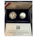 1994 PROOF SILVER DOLLAR WORLD CUP & CLAD HALF