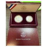 2PC BOBBY & JFK SILVER UNC DOLLAR & CLAD HALF