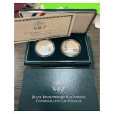 UNC & PROOF BLACK REVOLUTIONARY WAR SILVER DOLLARS