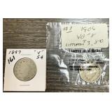 2PC LIBERTY V NICKELS 1897 / 1906