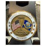 US NAVY CHALLENGE COIN RETIRED PRIDE HONOR TRA
