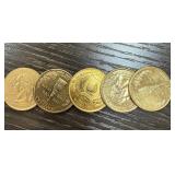 5pc GOLD PLATED STATE QUARTERS