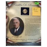 FRANKLIN D ROOSEVELT UNC DOLLAR & STAMP