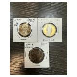 3PC DOLLAR COINS PROOF & UNCS