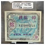 10 SEN ALLIED MILITARY CURRENCY WWII