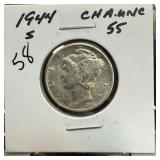 1944-S MERCURY SILVER DIME BETTER