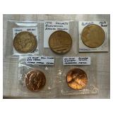 LOT OF 5 MIXED TOKENS / BRONZE ETC