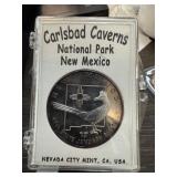 SILVER PLATE CARLSBAD CAVERNS NATL PARK TOKEN COIN