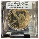 24K GOLD PLATE MEDAL OF HONOR PROOF COMMEM