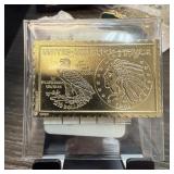 UNITED STATES BAR 1/2 OZ COPPER GOLD PLATED INGOT