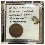 MINT ERROR BLANK COPPER LINCOLN CENT PLANCHET