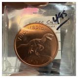 VELOCIRAPTOR COPPER COIN .999 BULLION