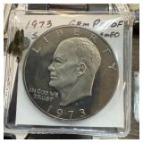 1973-S GEM PROOF DEEP CAMEO IKE DOLLAR