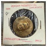 1988 REAGAN PRESIDENTIAL COMM LTD ED GP COIN