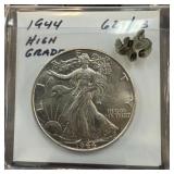 1944 WALKING LIBERTY SILVER HALF DOLLAR HIGH GRADE