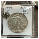 1943-S WALKING LIBERTY SILVER HALF DOLLAR BETTER