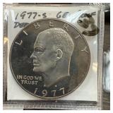 1977-S GEM DEEP CAMEO PROOF IKE DOLLAR