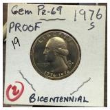 1976-S GEM PROOF WASHINGTON BICENTENNIAL QUARTER
