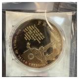 GOLD PLATED FREEDOM PROO MEDAL OF VALOR COIN